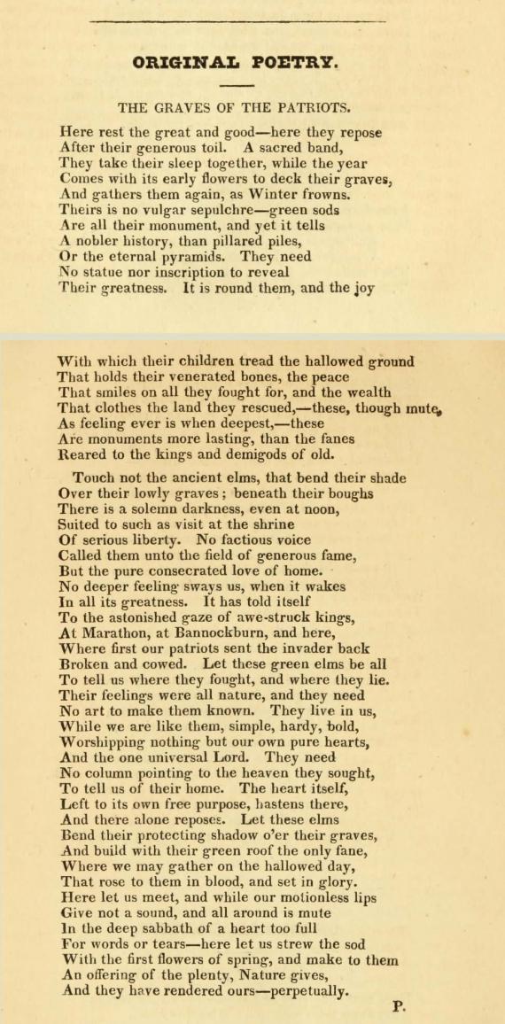 Image of Graves of Patriots poem